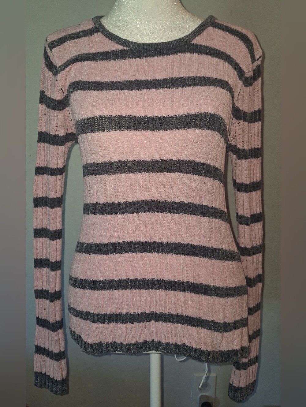 Airport Pink & Grey Knit Sweater